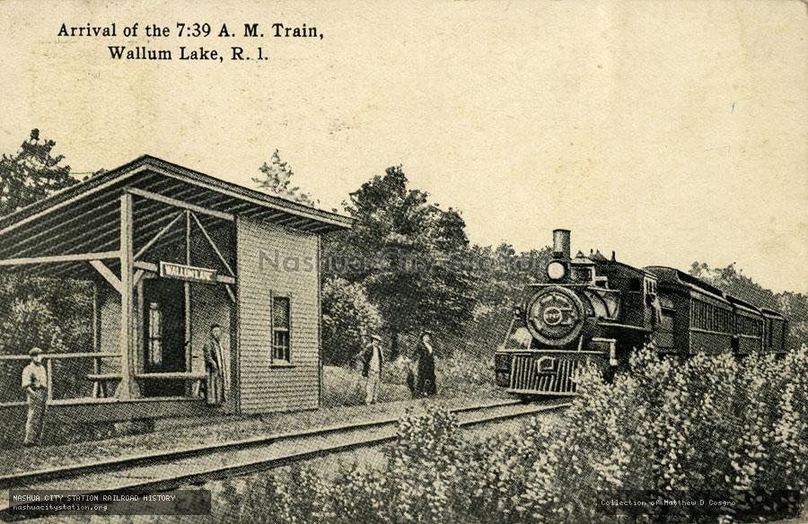 Postcard: Arrival of the 7:39 A.M. Train, Wallum Lake, Rhode Island